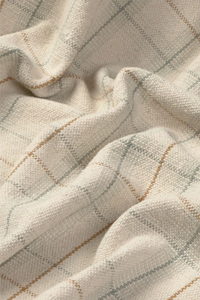 HANDLOOM KID BED THROW TARTAN BLUE SAGE - Image 5