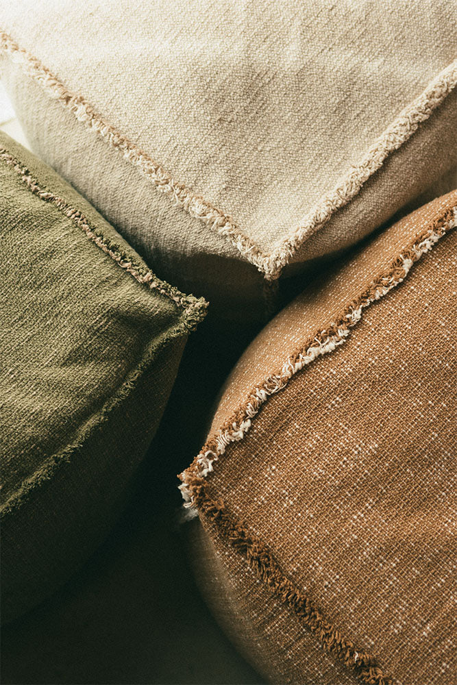 Handloom Pouf Beige - Image 3