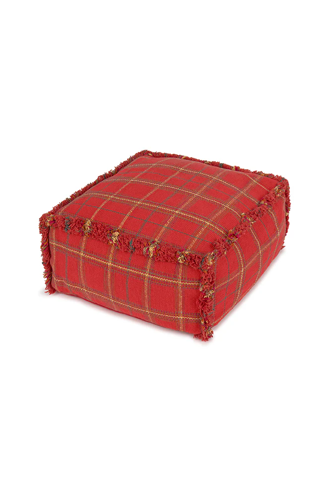 HANDLOOM POUF MAPPLE RED - Image 4