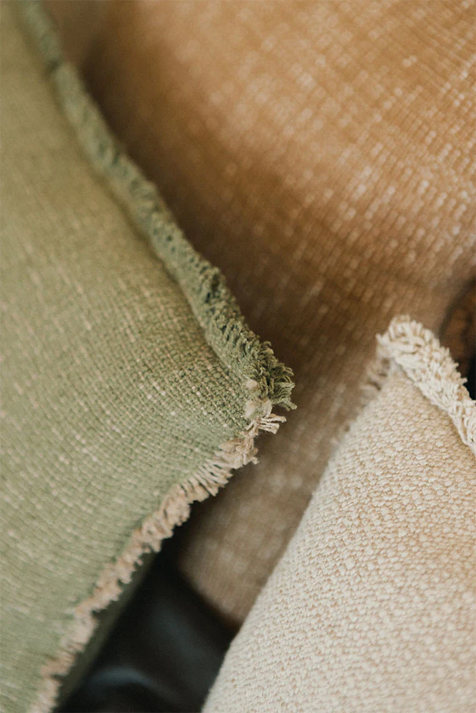 Handloom Rectangular Cushion Kaki - Image 5
