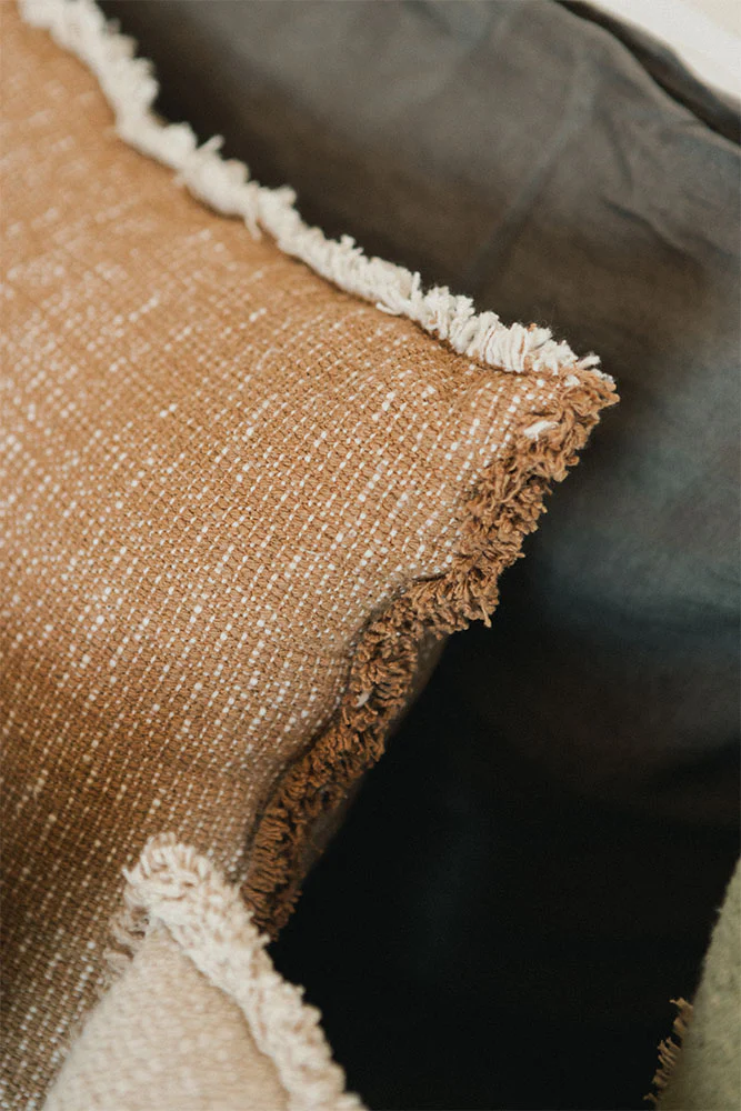 Handloom Rectangular Cushion Ochre - Image 4
