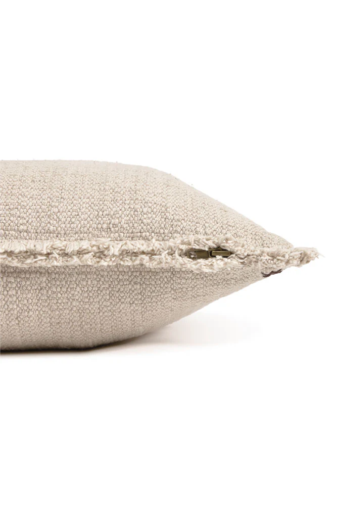 Handloom Square Cushion Beige - Image 6