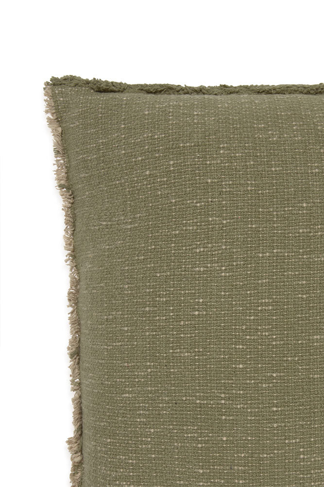 Handloom Square Cushion Kaki - Image 4