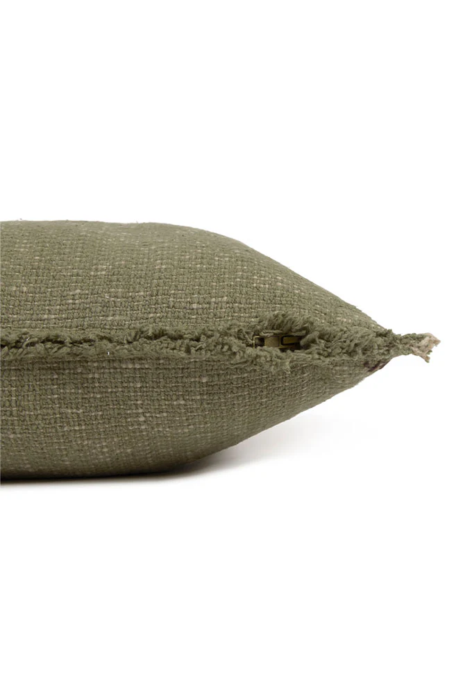 Handloom Square Cushion Kaki - Image 6