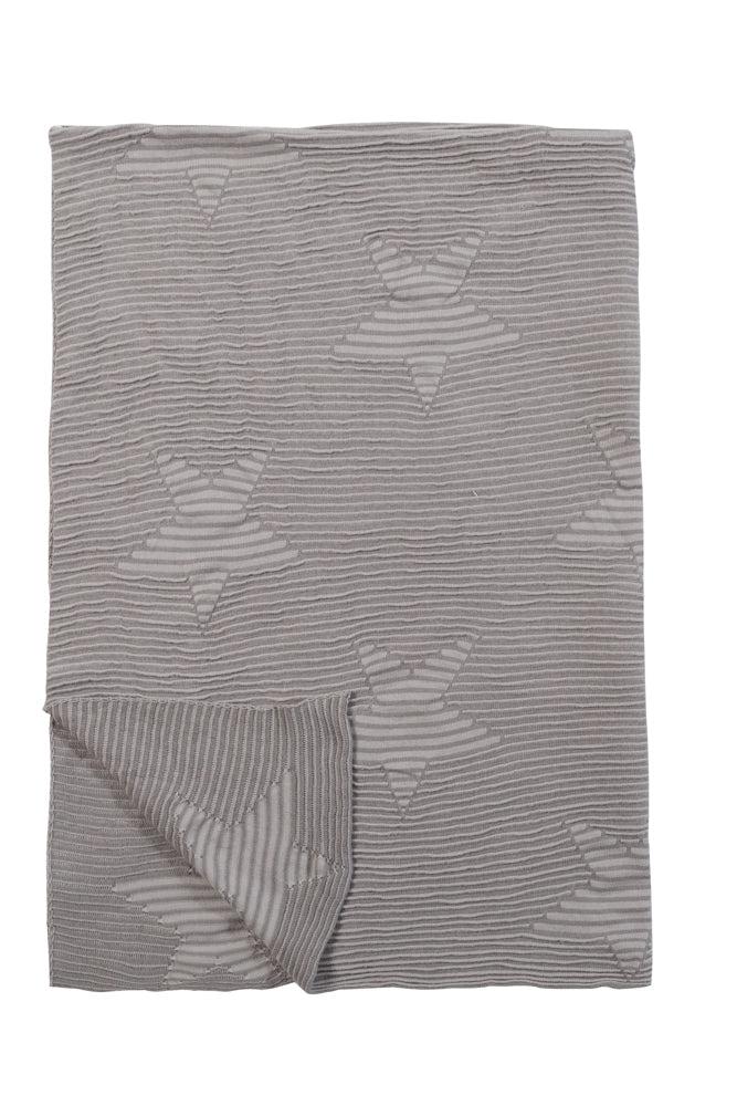KNITTED BABY BLANKET HIPPY STARS-PEARL GREY - Image 3