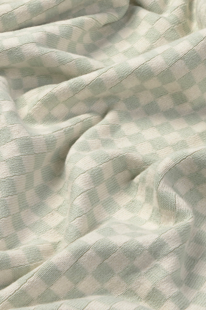 KNITTED BLANKET TILES BLUE SAGE - Image 4