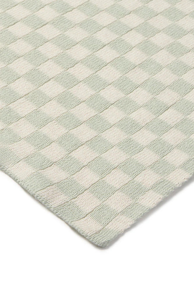 KNITTED BLANKET TILES BLUE SAGE - Image 5