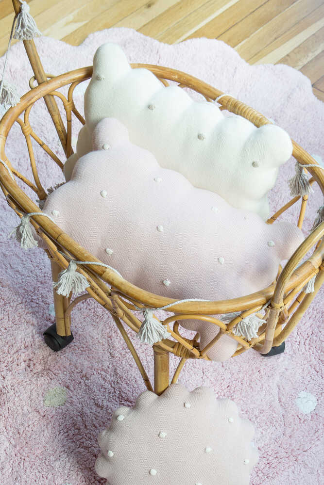 KNITTED CUSHION BISCUIT PINK - Image 2