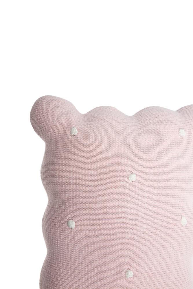 KNITTED CUSHION BISCUIT PINK - Image 5