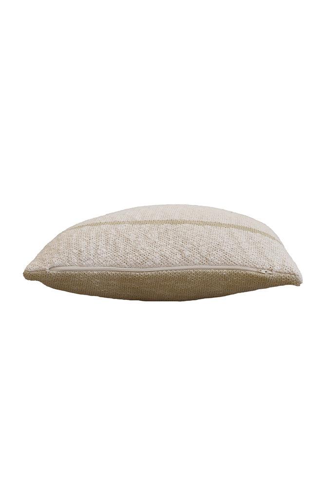 KNITTED CUSHION DUETTO OLIVE - NATURAL - Image 6