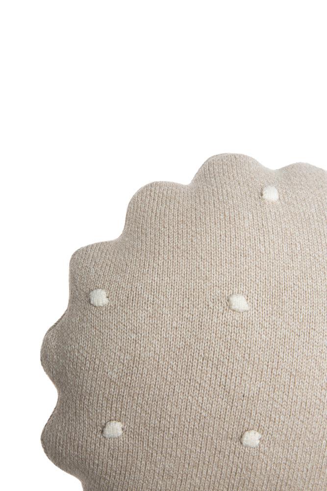 KNITTED CUSHION ROUND BISCUIT DUNE WHITE - Image 6