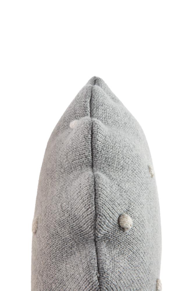 KNITTED CUSHION ROUND BISCUIT GREY - Image 5