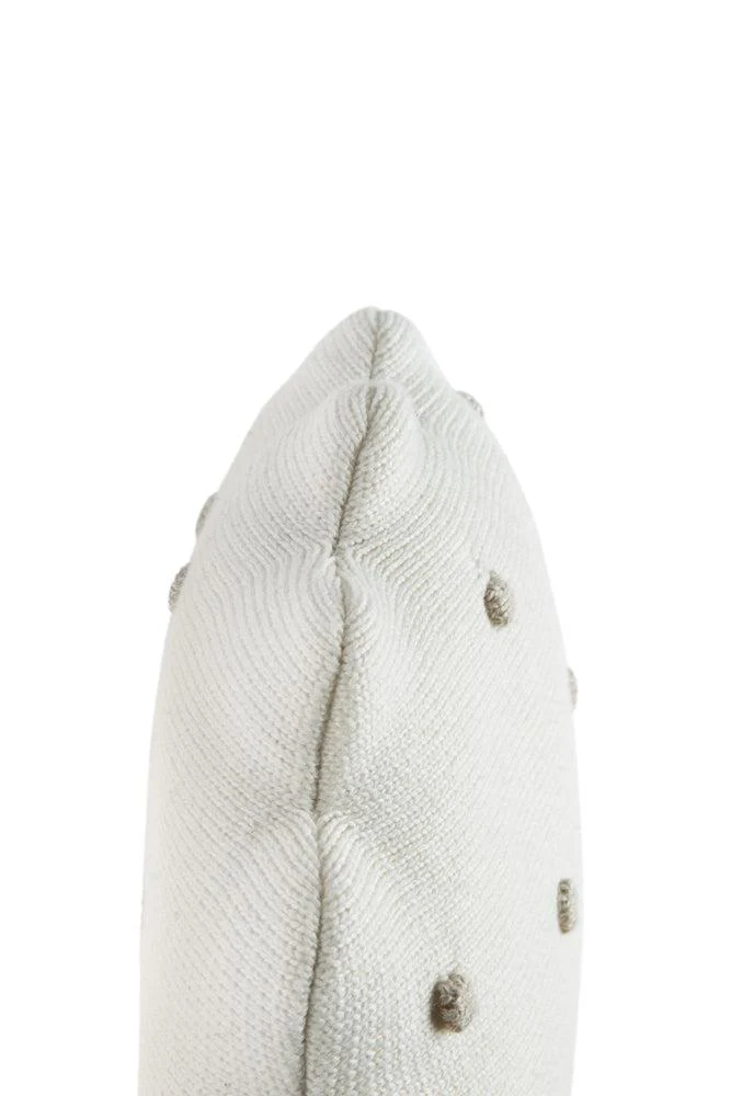 KNITTED CUSHION ROUND BISCUIT IVORY - Image 6