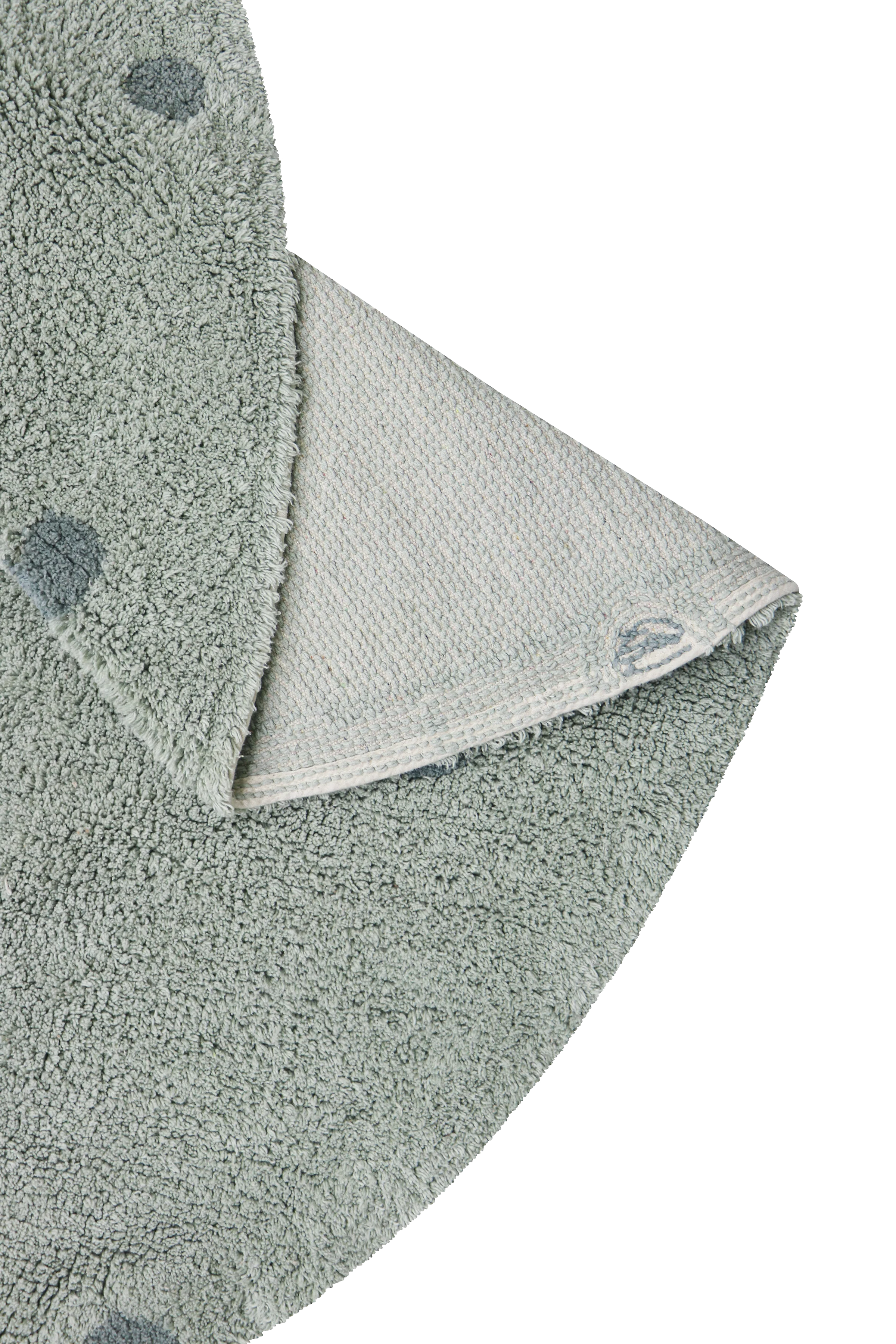 WASHABLE RUG ROUND DOT BLUE SAGE - Image 4