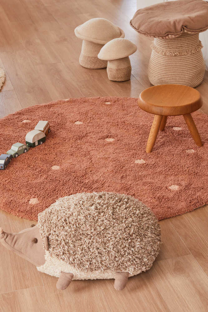 WASHABLE RUG ROUND DOT CHESTNUT - Image 3