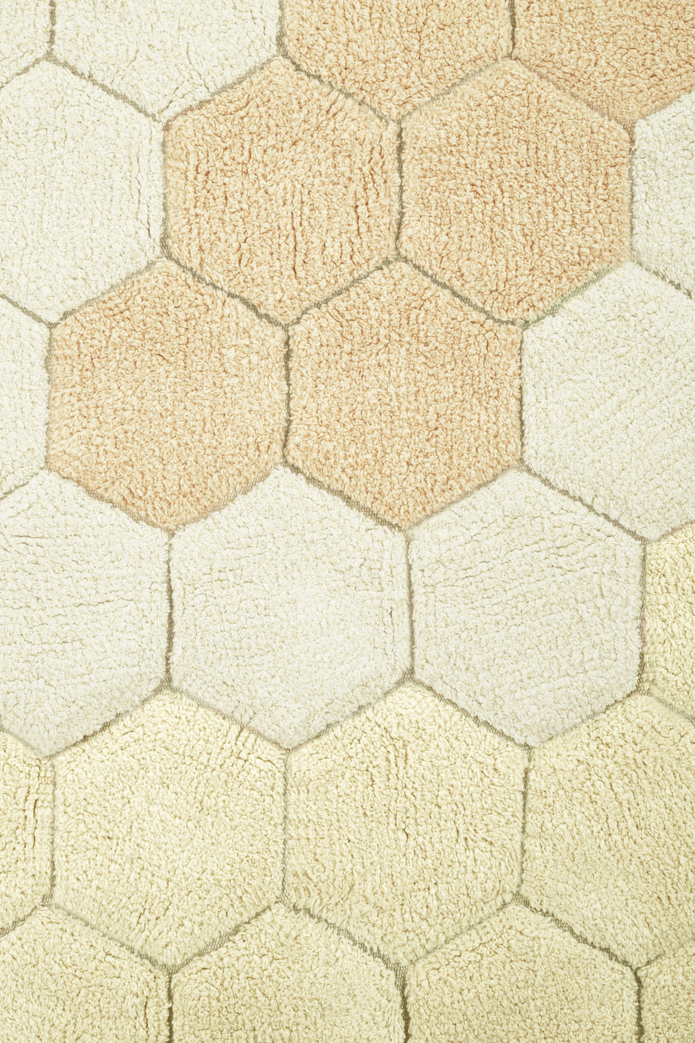 WASHABLE RUG ROUND HONEYCOMB GOLDEN - Image 5