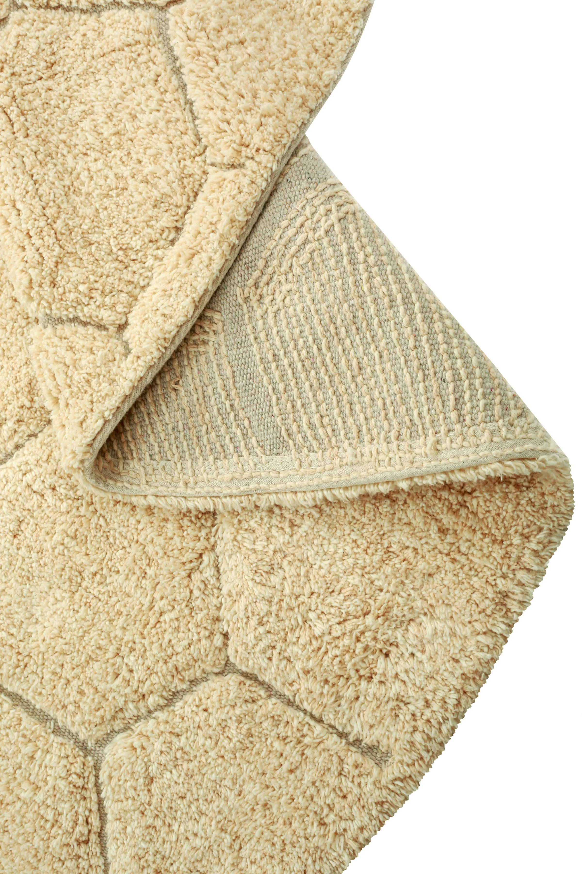 WASHABLE RUG ROUND HONEYCOMB GOLDEN - Image 6