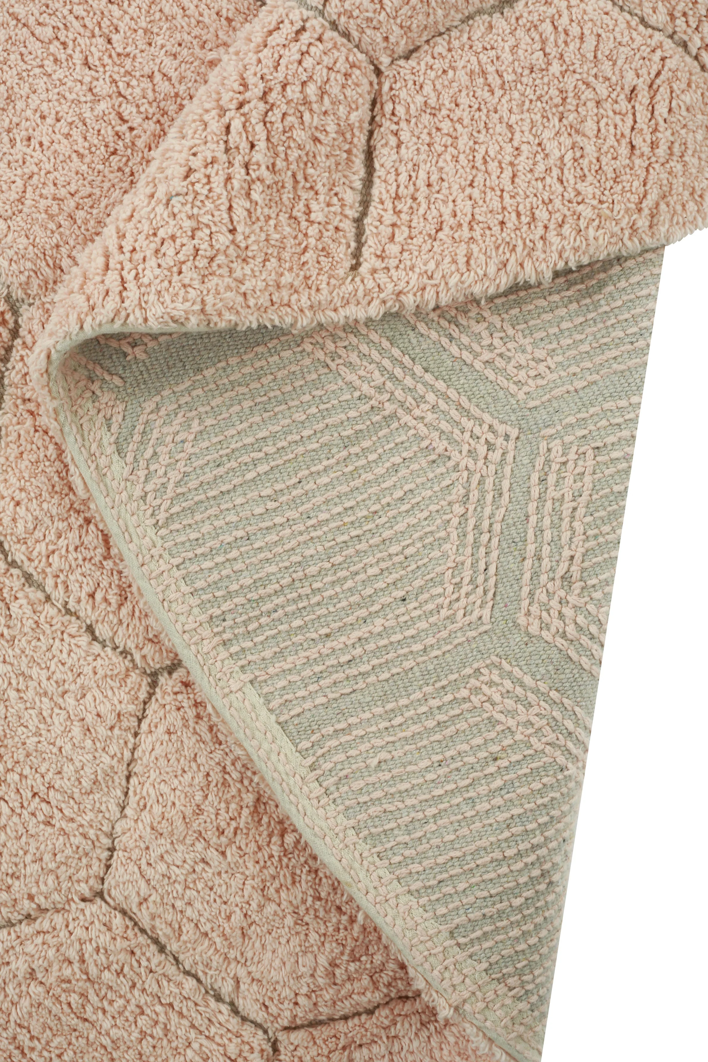 WASHABLE RUG ROUND HONEYCOMB ROSE - Image 6